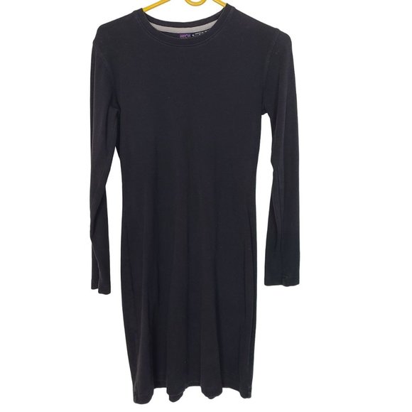 Patagonia Dresses & Skirts - Patagonia Womens S Black Organic Cotton Crew Neck Long Sleeves Mini Dress